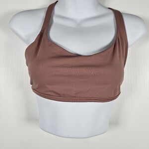Lululemon Womens Vintage Mauve With Peach Back Strings Sports Bra No Bra Pads 8